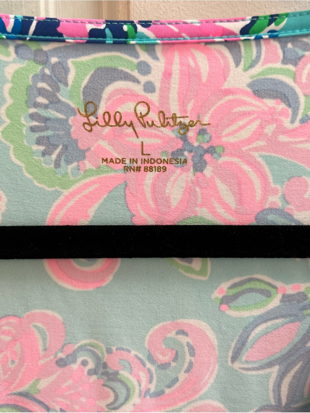 Lilly Pulitzer Aqua & Pink Floral V-Neck Coverup - Picture 4 of 4